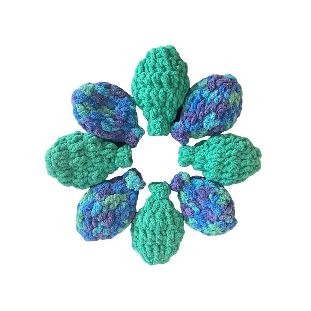 Reusable Crochet Water Balloons Handmade Latex Free Green Blue Purple Set of 8